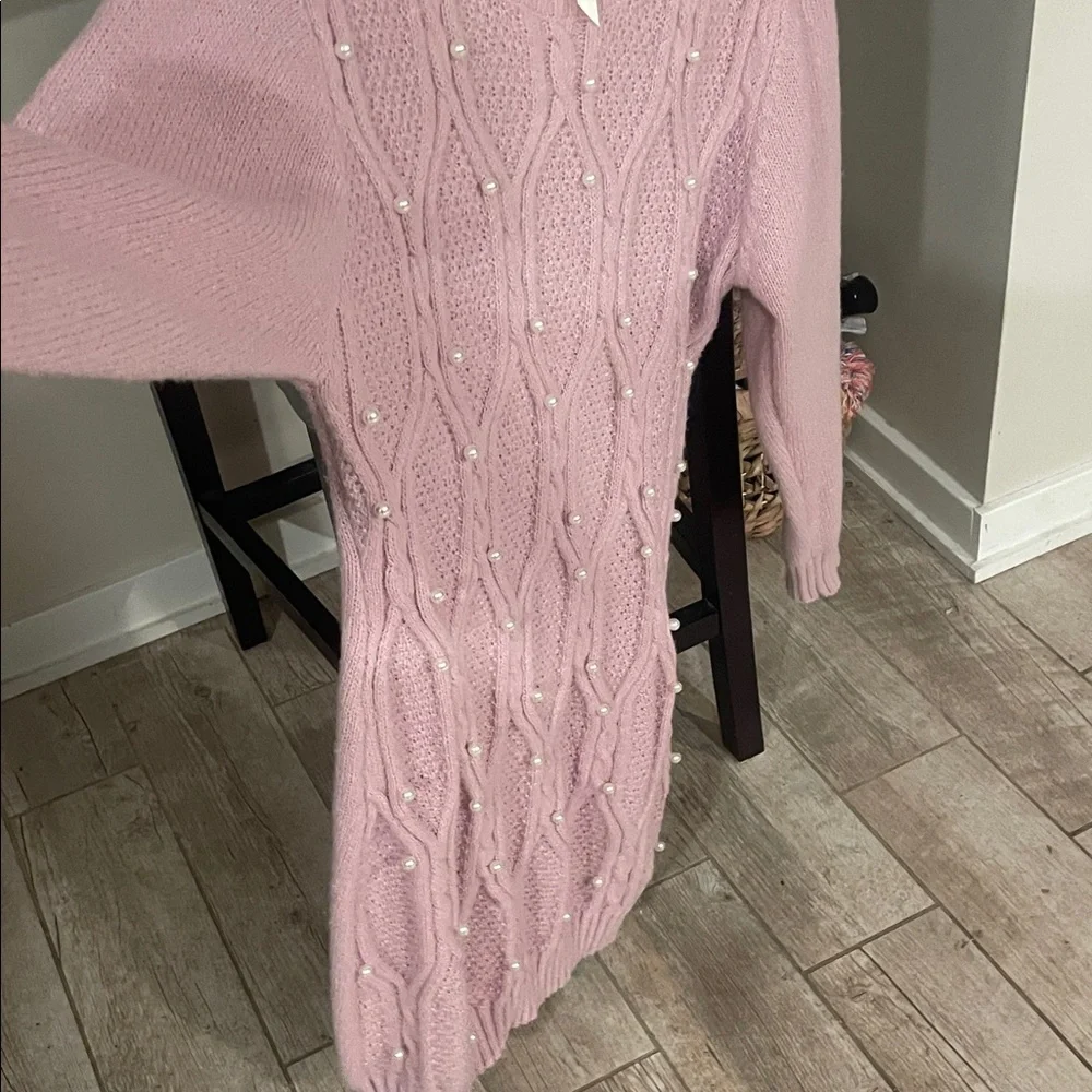 Pink Knit Sweater Dress - Picture 5 of 9